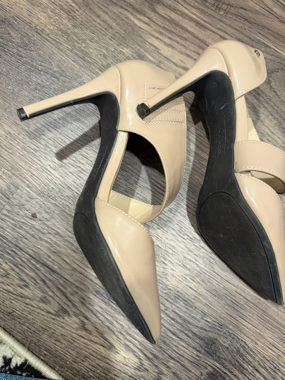 Jones New York Nude Pointed-Toe Cross-Strap Heels - Picture 3 of 7